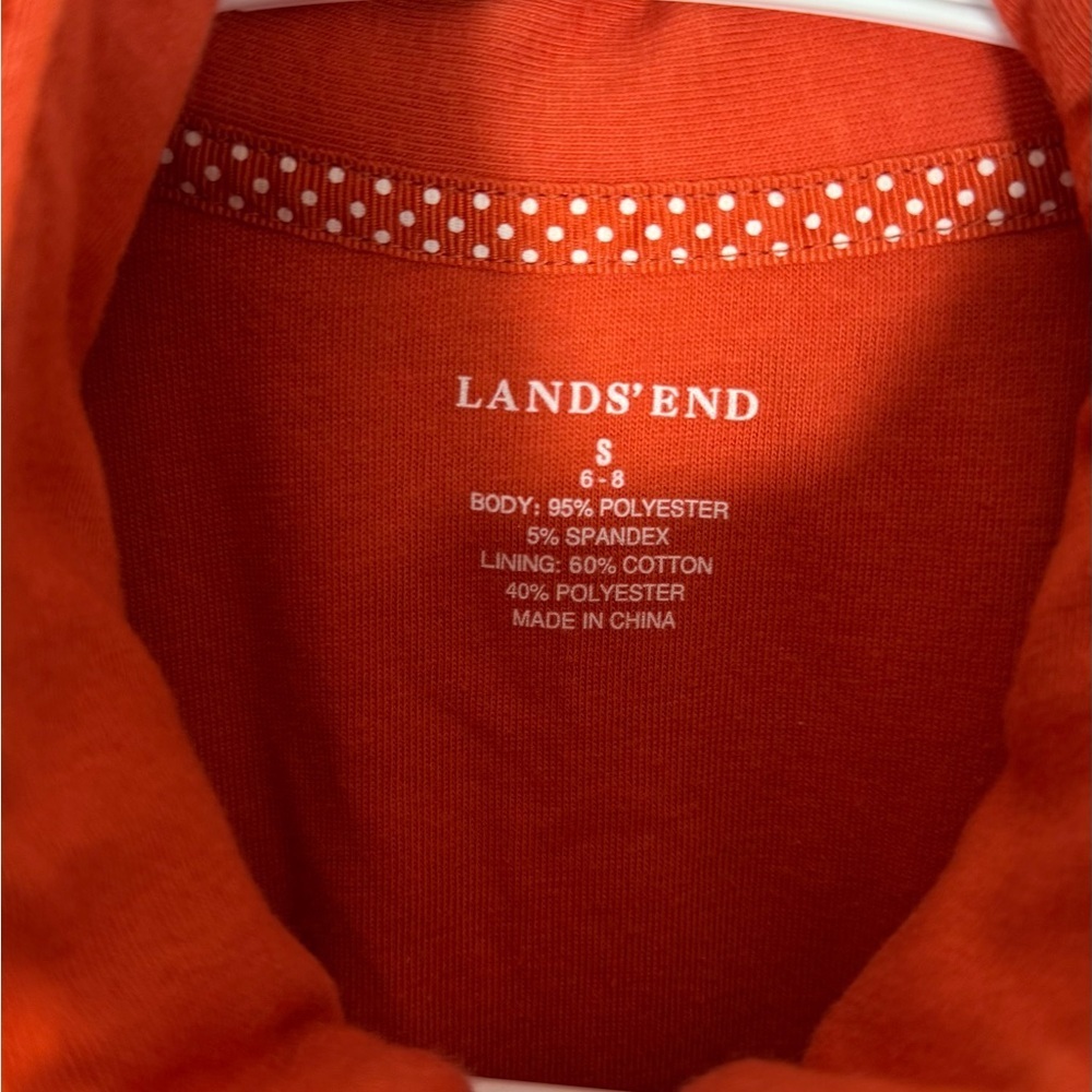 Women’s Lands' End Size Small Orange Fleece Vest - Picture 4 of 12